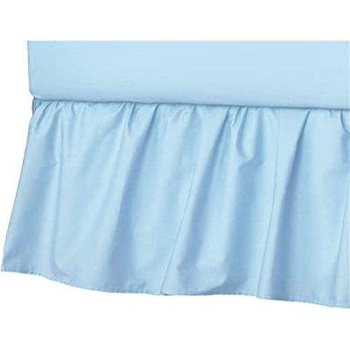 American Baby Company Ultra Soft Microfiber Ruffled Porta/Mini-Crib Skirt, Blue, for Boys and Girls