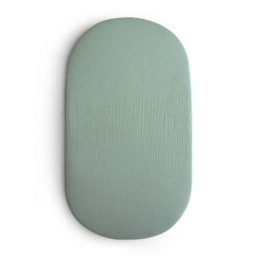 Mushie Extra Soft Muslin Bassinet Crib Sheet - Roman Green