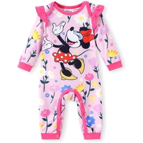 Disney Princess Cinderella Ariel Tiana Minnie Winnie Lion King Baby Girls Boys Ruffle Long Sleeve Romper Newborn to Toddler