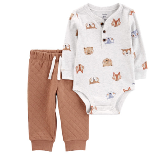 Baby 2-Piece Animal Print Bodysuit Pant Set