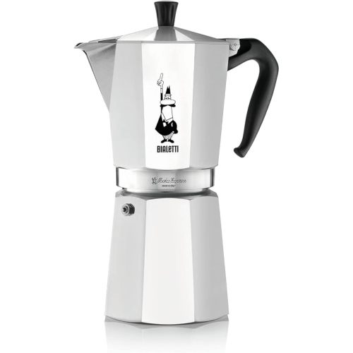 Bialetti - Moka Express: Iconic Stovetop Espresso Maker, Makes Real Italian Coffee, Moka Pot 18 Cups (27 Oz - 810 Ml), Aluminium, Silver
