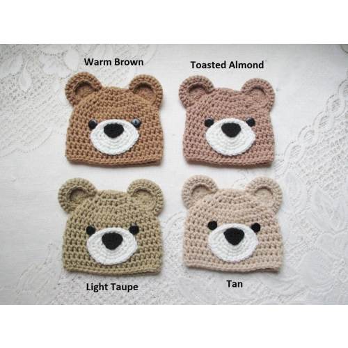 Crochet Baby Bear Hat - Baby Hat - Bear Hat - Winter Hat - Newborn Hat - Baby Beanie - Baby Shower Gift - Avail in Newborn to 3 Year Size