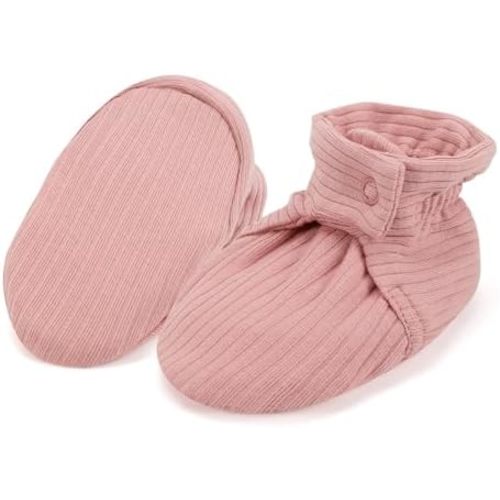 KARUNEL Baby Booties Organic Cotton Infant Bootie Warm Cozy Soft Sock Shoes Adjustable Boots for Newborn Boys Girls