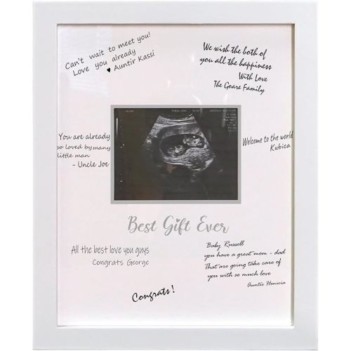 Sonogram Signature Frame Guest Book, Ultrasound Picture Keepsake Frame, Baby Shower Guest Book Alternatives, Gift for Expecting Moms, White