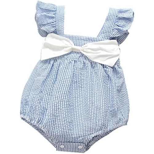 Ding-dong Baby Girl Summer Striped Triangle Romper