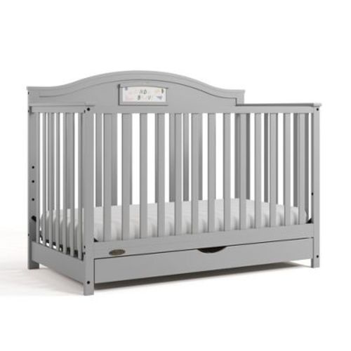 Graco Story Customizable 5-in-1 Convertible Crib with Drawer Pebble Gray