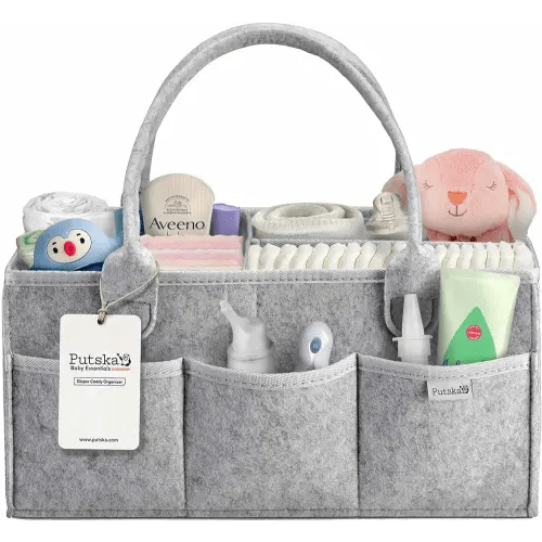 PUTSKA Baby Diaper Caddy Organizer Nursery Basket