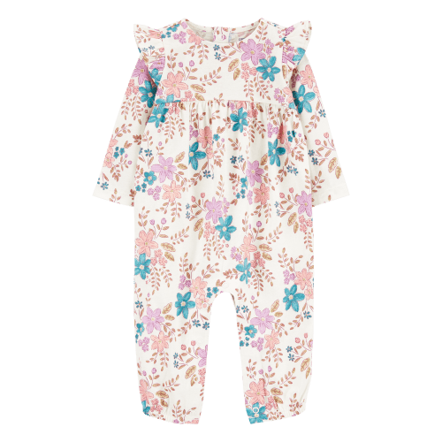 Baby Floral Jersey Long-Sleeve Jumpsuit - Floral - Carter's | Carter's