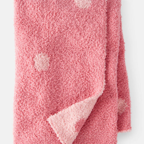 Pink Polka Dot Plush Blanket - Pink | Carter’s Oshkosh Canada