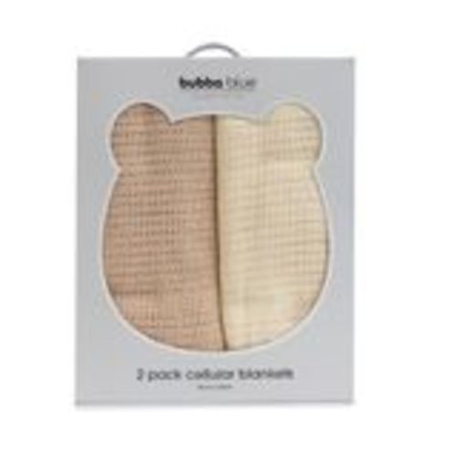 Bubba Blue 2 Pack Blanket Nordic Vanilla/Latte | Cot | Baby Bunting AU