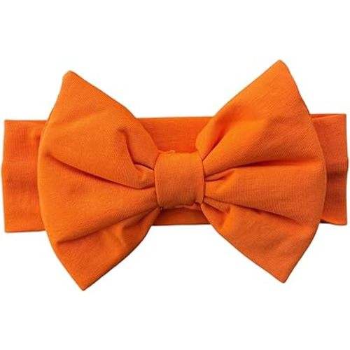 Baby Girl Headbands-Infant Toddler Cotton Handmade Hairbands with Big Bows Child Hair Accessories (Orange, 3-36 Month)