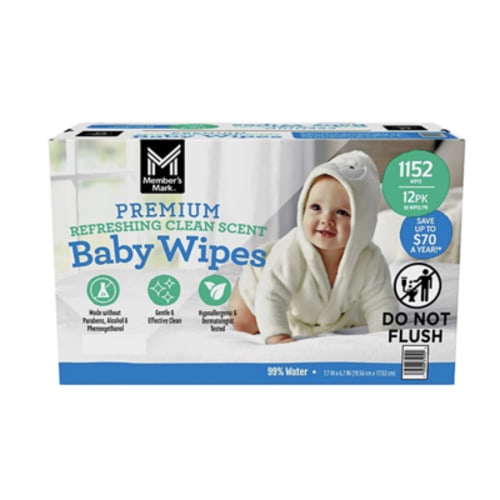 Refreshing Clean Baby Wipes, 12 Pack (1152 Count)