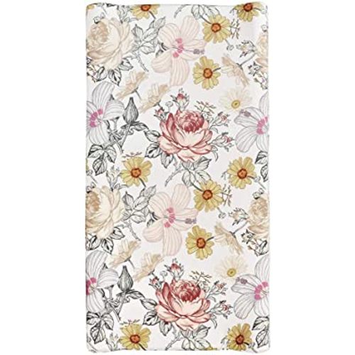 Changing Pad Cover, Diaper Baby Changing Table Covers for Girls & Boys, HNHUAMING Soft Fitted Changing Mat Cover Stretchy Nursery Changing Pad Sheets, Floral (32 X 16 Inches)