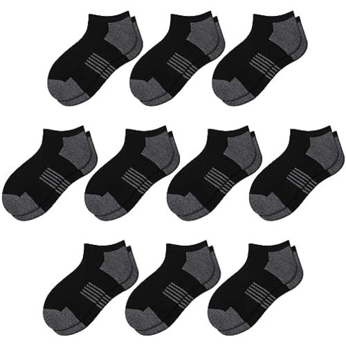 Comfoex 10 Pairs Boys Socks Low Cut Ankle Socks For Kids 8-10 4-6 6-8 Years Old Short Athletic Socks With Cushioned Sole
