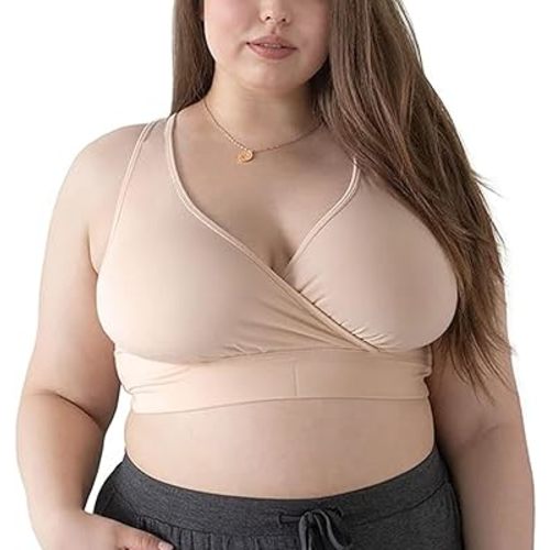 Kindred Bravely French Terry Nursing Bra for Breastfeeding and Sleep, Racerback Crossover, Soft and Stretchy Maternity Bra