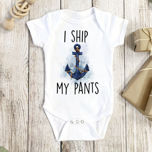 I Ship My Pants Onesie®, Summer Baby Clothes, Nautical Baby Outfit, Baby Boat Onesie®, Boat Onesie®,  Funny Yacht Onesie®,  Sailing Onesie®