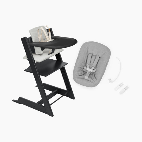 Stokke Tripp Trapp High Chair Complete² + Newborn Set - Black/Nordic Grey/Black Tray