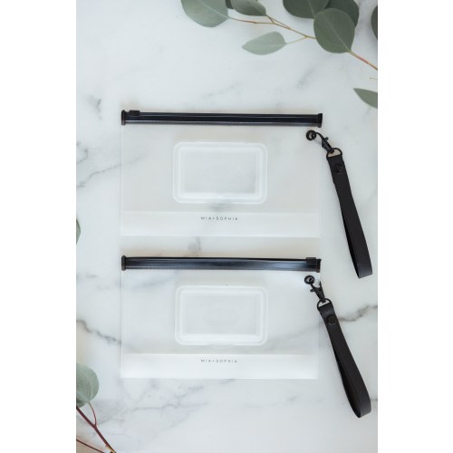 Baby Wipe Holder - Set of 2. Includes Detachable Wristlet. Modern Design. Keeps Wipes Moist Longer.