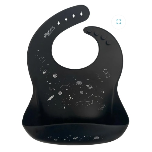 otterlove Single Silicone Bib – Space Print