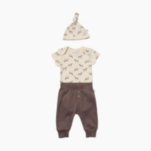 Tiny Kind The Outfit 3 Piece Set - Antique White Zebra, 3-6 M