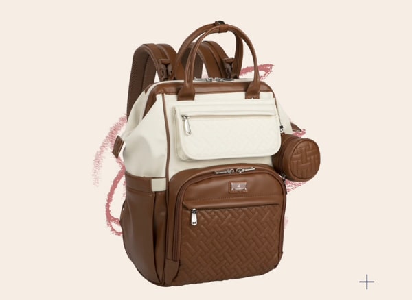 Vegan Leather Wide Top Diaper Backpack