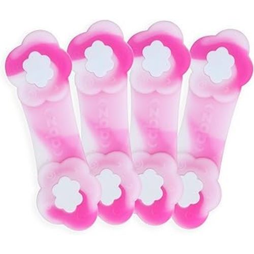 ABZ Pin Free Cloth Diaper Fasteners for Prefolds, Pre-Flats or Flat Diapers - 4 Pack - Cotton Candy