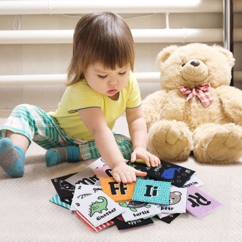 The Peanutshell Baby And Toddler Early Learning Cloth Abc Flash Cards With Storage Bag