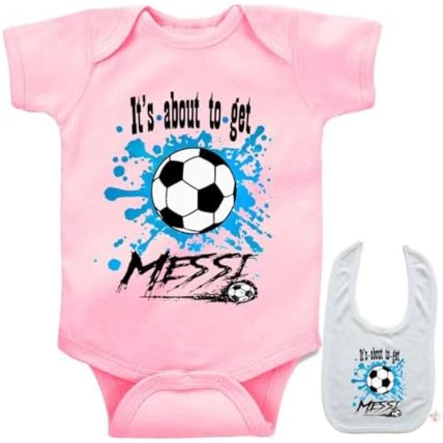 Its going to get Messi onesie -infant newborn baby girl/boy bodysuit & Bib set