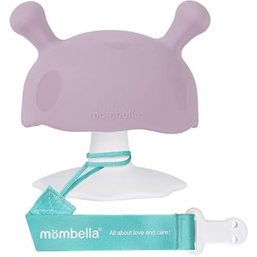Baby Teething Toys for 3-12 Months+,Silicone Mombella Baby Teether,Soft & Easy to Grasp for Teething Relief,Safe & Comfortable Teether Toys for Sucking Needs,BPA Free (Pale Lavender)