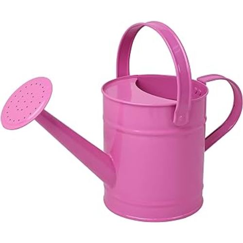 Finderomend 1.5 Liter Metal Watering Can,Iron Art for Kids Children Garden Watering Bucket Indoor Outdoor Home Office Gardening Plant Sprinkling Can (Pink)