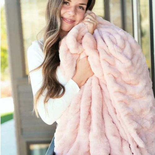 Hugs Peach Whip Plush Blanket | Minky Couture