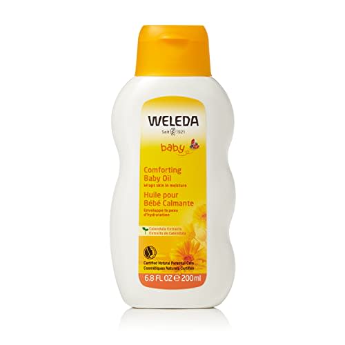 Weleda Baby Calendula Comforting Baby Oil, 6.8 Fluid Ounce, Plant Rich Baby Care with Calendula, Sweet Almond and Sesame Oils