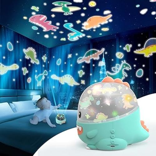 Dinosaur Toys for Kids 3-5, Dino Projector Baby Toys 6 to 12 Months, Christmas Birthday Party Xmas Gifts for 1-12 Year Olds Boys Girls Toys, Baby Toddler Children Kids Bedroom Decor