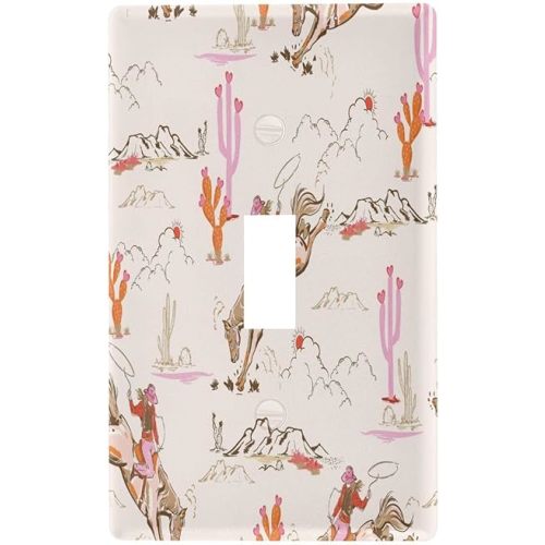 Cute Rodeo Cowgirl Wall Plates, Duplex Outlet Covers, Toggle Light Switch Plates, Decorator Light Switch Cover, Standard Size Wall Plates for Bedroom Home Decor