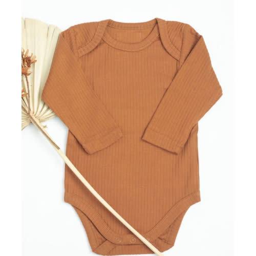 Baby Organic cotton bodysuit ribbed cotton long sleeve