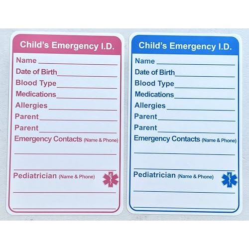 2.5x4 inch 20PCS Infant in Case of Emergency Stickers Child Emergency Contact Car Seat Safety Alert Attachment Stickers