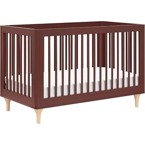 Babyletto Lolly 3-in-1 Convertible Crib with Toddler Bed Conversion Kit in Crimson, Greenguard Gold Certified