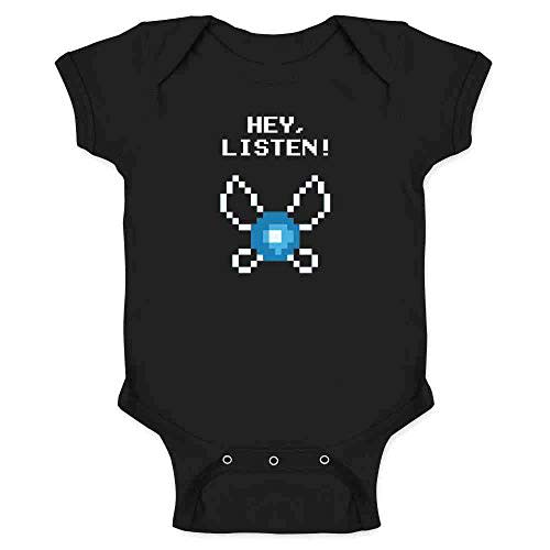 Pop Threads Hey Listen! Navi Video Gaming Gamer Funny Baby Toddler Kids Girl Boy T-Shirt