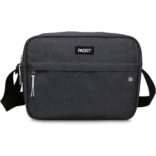 PackIt Freezable Zuma Can Cooler, Built with EcoFreeze Technology, Collapsible, Reusable, Zip Closure with Adjustable Shoulder Strap, Fits 15, 12 Oz Cans