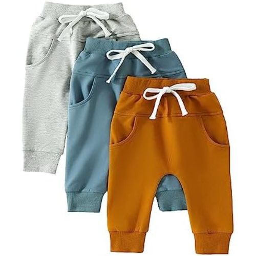 Baby Pants Toddler Infant Newborn Baby Boy Girl Sweatpants Long Joggers Pants Unisex Boy 's Clothing 3 Pack