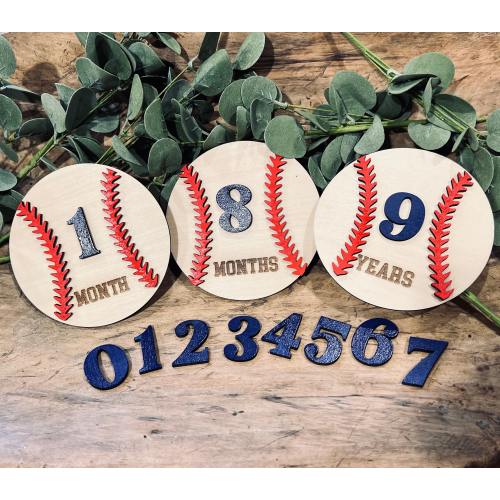 Baseball Baby Monthly Milestone Marker, Boy Monthly Photo Sign, Milestone Discs, Baby Shower Gift, Baby Photo Props, sport First Year Photos