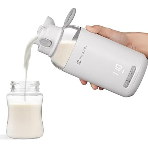 Portable Water and Milk Warmer Cordless, HIYAKOI Fast Heating for Breast Milk, Formula & Water, Baby-Safe Tritan Material, 6-Hour Heat Retention, 9oz Capacity, Perfect for Travel, Cars & Airplane Use