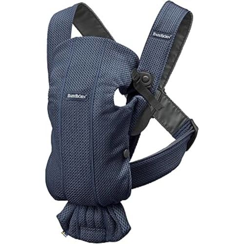 BabyBjörn Baby Carrier Mini,Navy Blue, 3D Mesh | Newborn Carrier (7-25 lbs), Ergonomic, Easy-to-Use
