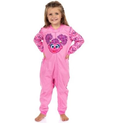 Sesame Street Pajamas Abby Toddler Girls' Front Zip Fleece Footless Sleeper
