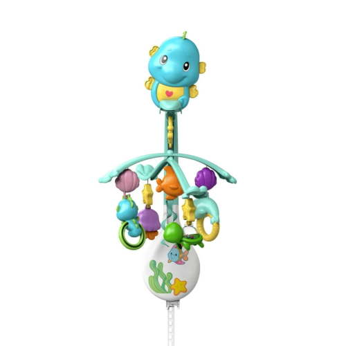Fisher Price Baby Crib Soother - DFP12 3 in 1 Seahorse Mobile with Removable Rattles