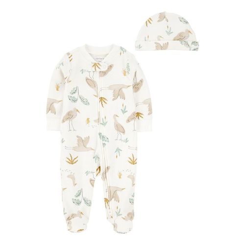 Baby Carter's 2-Pc. 2-Way Zip Sleep & Play & Headwrap Set