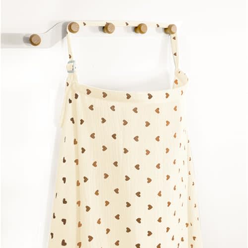Muslin Nursing Cover for Breastfeeding (Brown Heart)