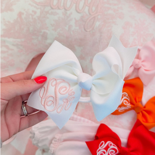 Baby headband bow- Personalized Baby hairbows - Custom Newborn Headband -Skinny nylon headband bows-Custom baby headband bows- Monogrammed--