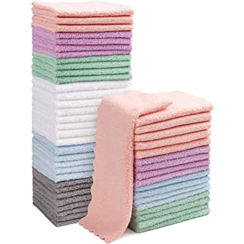 Orighty Baby Washcloths 50-Pack, Microfiber Coral Fleece Baby Face Towels, Soft and Absorbent Wash Cloths for Newborns, Infants and Toddlers, Gentle on Delicate Skin for Face Hands and Body, 7x9 Inch