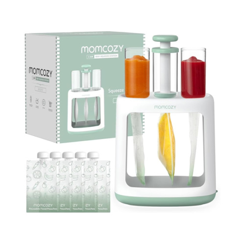 Momcozy Squeeze Station For Homemade Baby Food,Pouch Filling Station For Puree Food For Babies&Toddlers,No Food Splashing,Dishwasher Safe,BPA-Free,With Reusable Bags